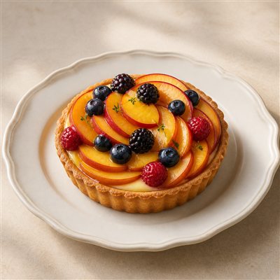 果実とベリーを彩りよく飾ったフルーツタルト